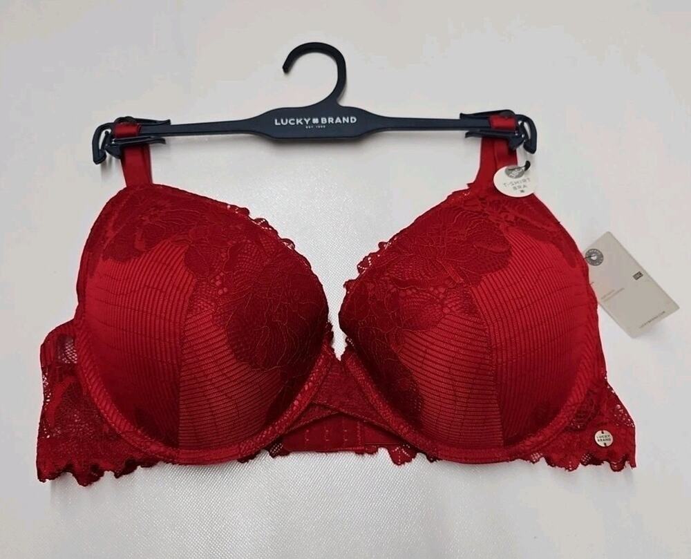Lucky Brand T-Shirt Bra Color Red Size 38C New.